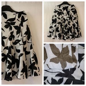 NWOT Sz8 Jessica Aline Flowing Flowery Print Linen-Style Skirt